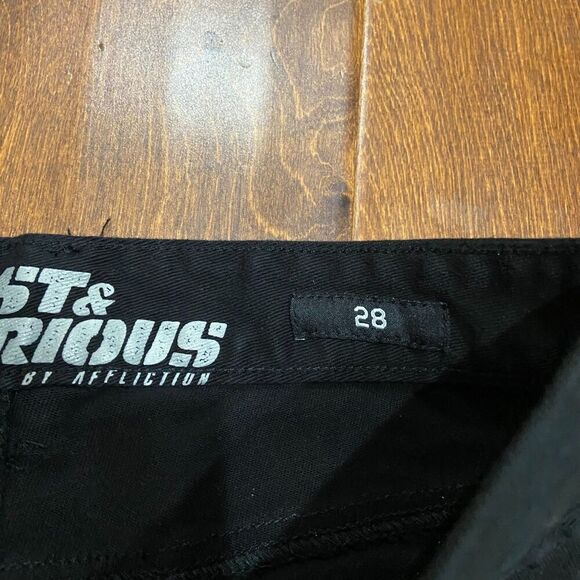 Affliction x Fast & Furious Raquel Cargo Slim Fit Black Denim Jeans Mens 29 x 30 - Picture 8 of 12